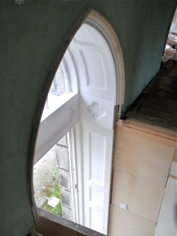 Completed plaster door panel mouldings