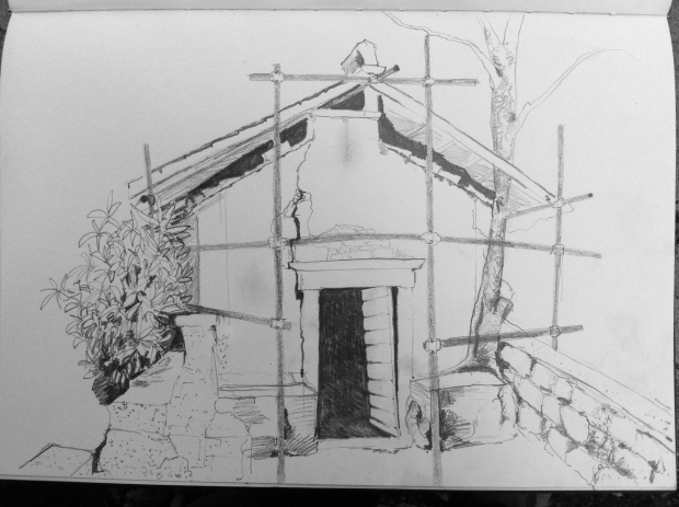 Drawing of Chapel in Eastern Europe